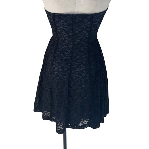 Victorias Secret Womens Dress Size Medium Black Lace Mini Pleated Party - Picture 11 of 12